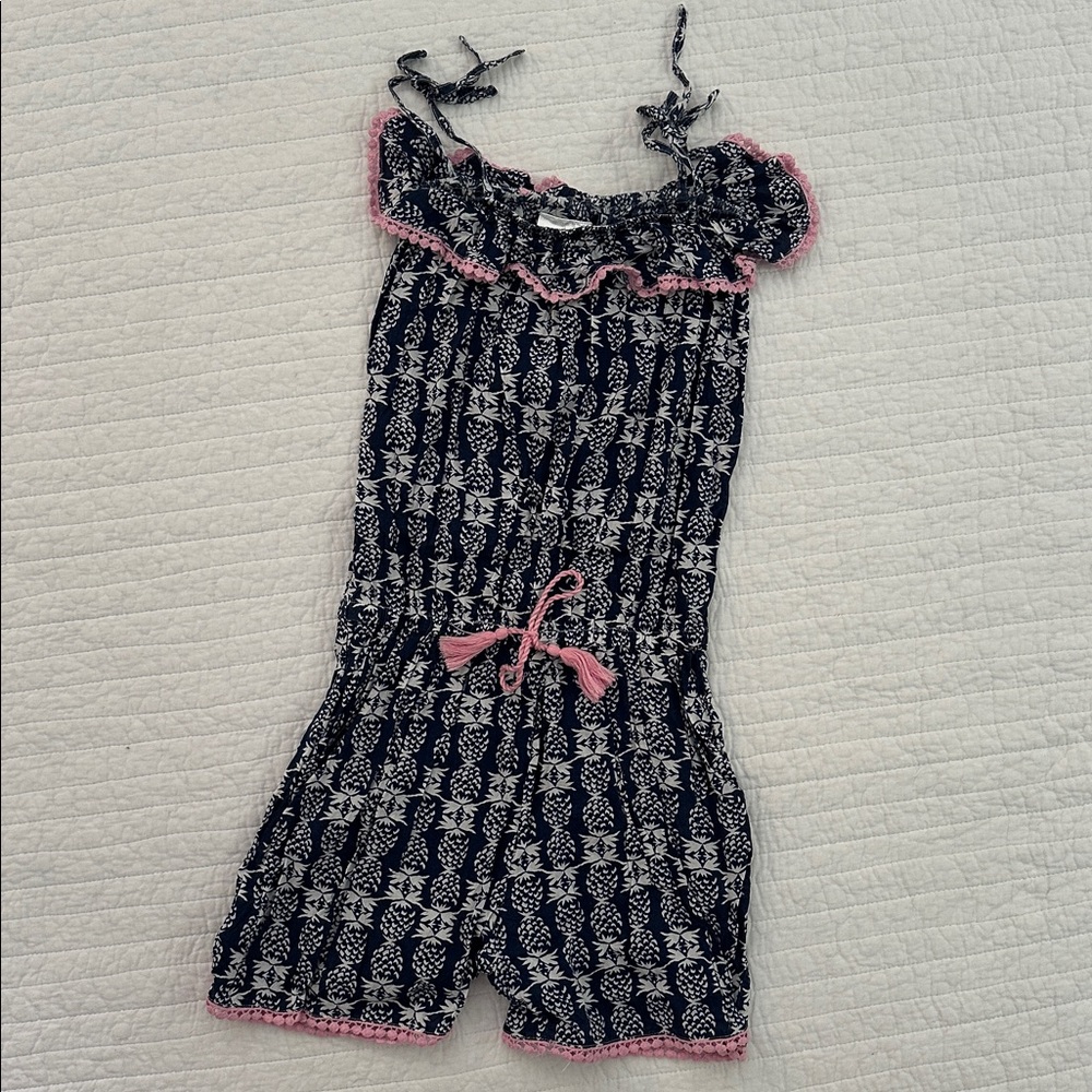 Snapper Rock Navy and Pink Floral Romper